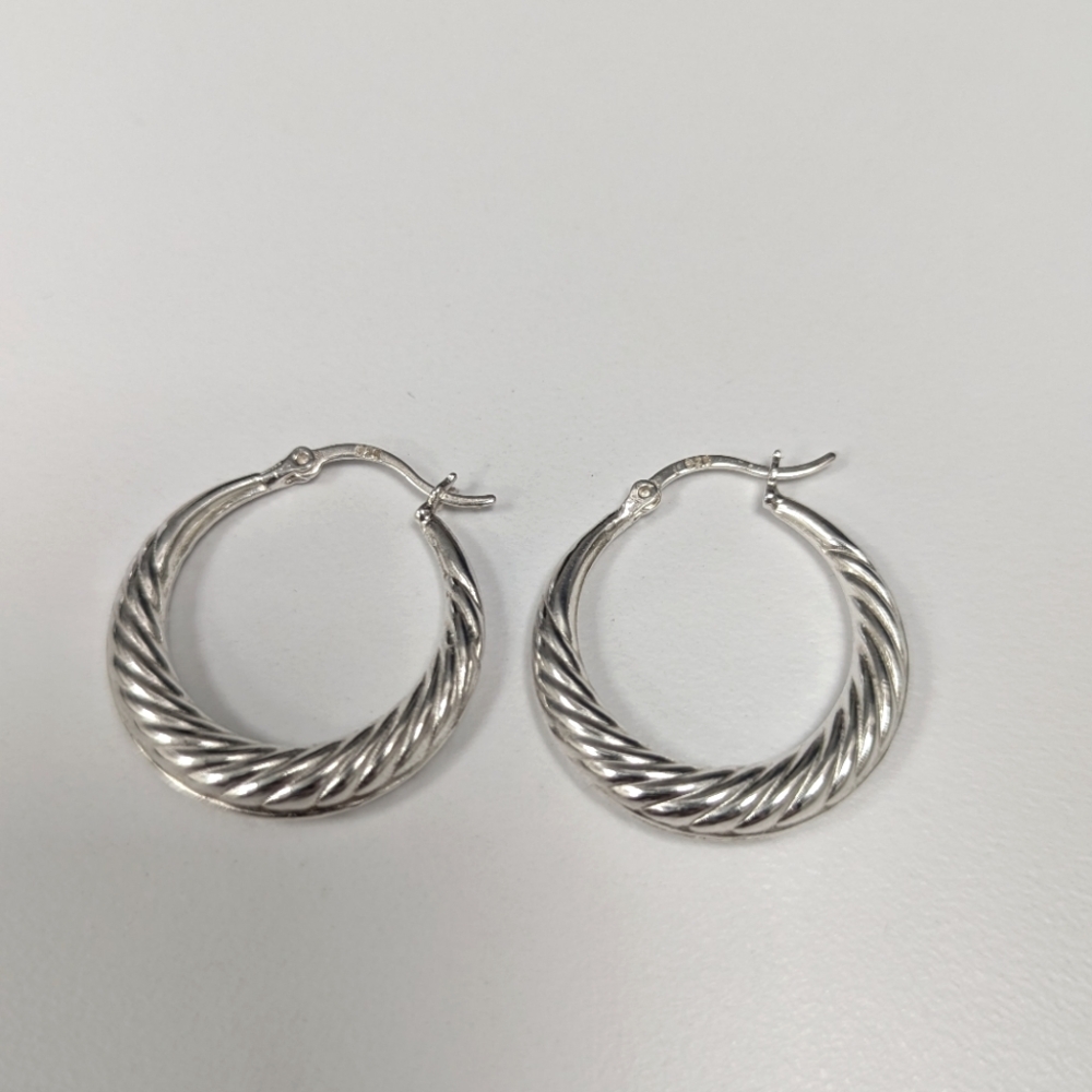 Vintage Sterling Silver Hoop Earrings